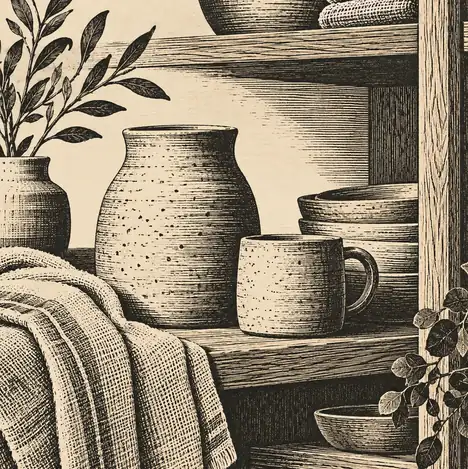 Illustration of independent retailers equipment and workspace
